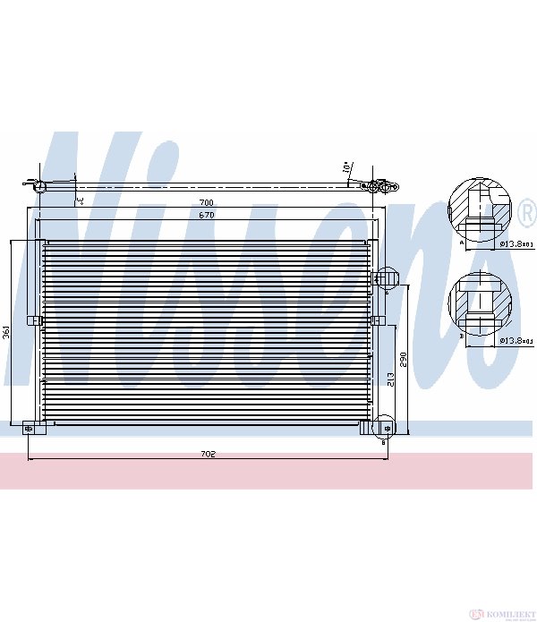 РАДИАТОР КЛИМАТИК FORD MONDEO III COMBI (2000-) ST220 - NISSENS
