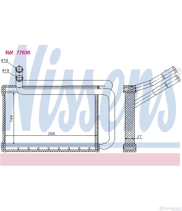 РАДИАТОР ПАРНО HYUNDAI H1 TRAVEL (2008-) 2.5 CRDI - NISSENS
