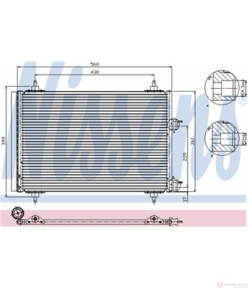 РАДИАТОР КЛИМАТИК PEUGEOT 307 (2000-) 1.6 16V - NISSENS