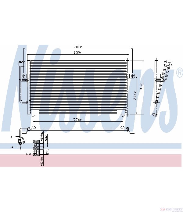 РАДИАТОР КЛИМАТИК VOLVO S40 I (1995-) 1.8 - NISSENS