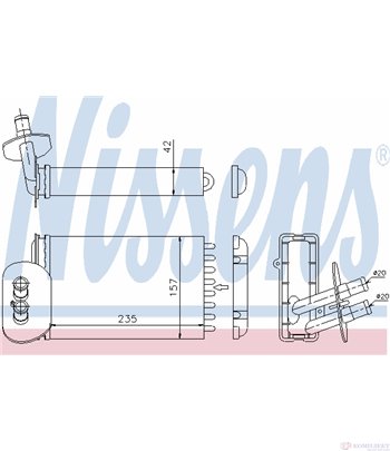 РАДИАТОР ПАРНО VOLKSWAGEN TRANSPORTER IV (1990-) 2.5 - NISSENS