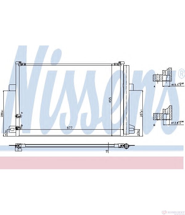 РАДИАТОР КЛИМАТИК VOLKSWAGEN AMAROK (2010-) 2.0 BiTDI 4motion - NISSENS