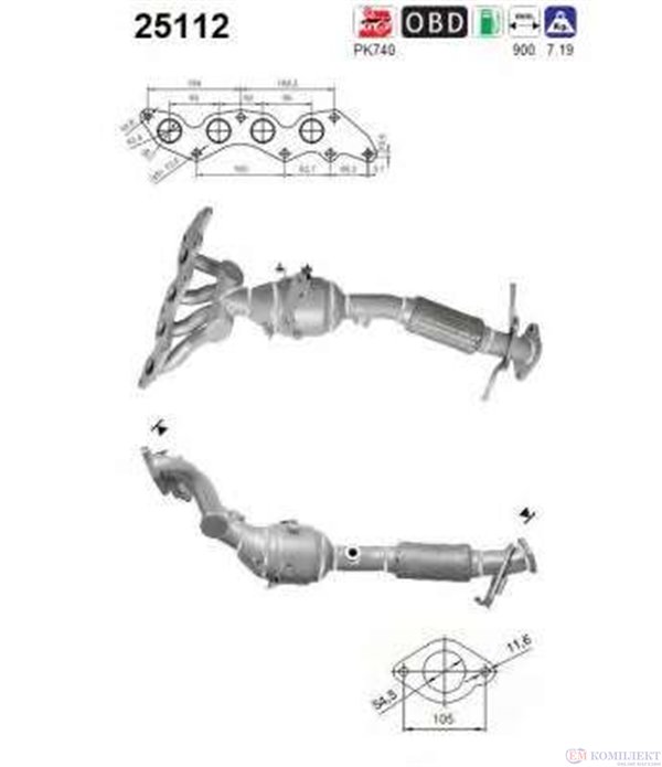 КАТАЛИЗАТОР ПРЕДЕН MAZDA 3 (2003-) 2.0i 16V - AS