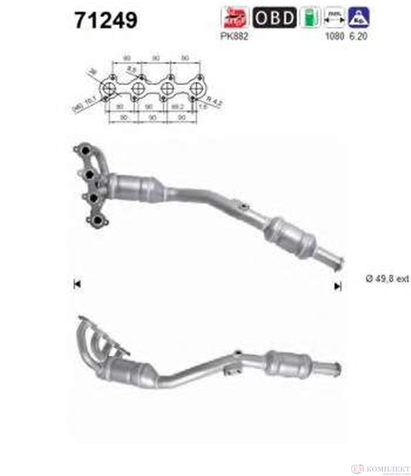 КАТАЛИЗАТОР MERCEDES A CLASS W169 (2004-) 1.5i 8V - AS