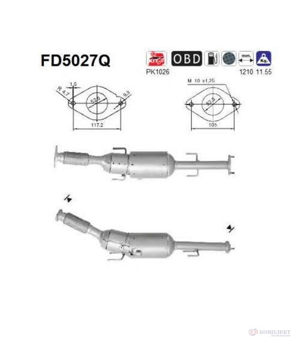 ФИЛТЪР DPF NISSAN JUKE (2010-) 1.5TD DCI - AS