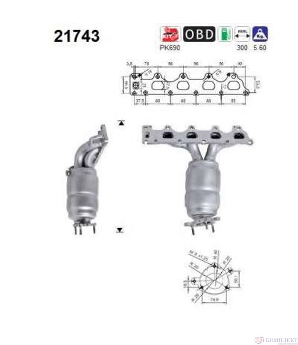 КАТАЛИЗАТОР OPEL ASTRA H (2004-) 1.6i 16V - AS
