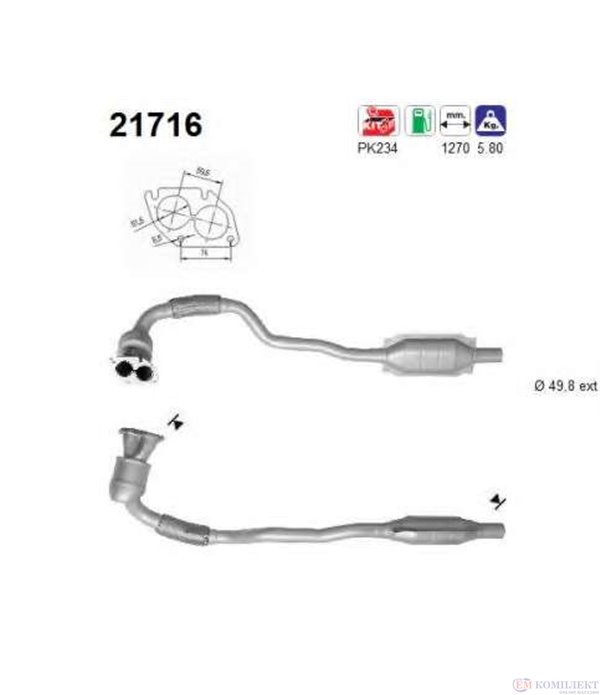 КАТАЛИЗАТОР OPEL ZAFIRA A (1999-) 1.8i 16V - AS