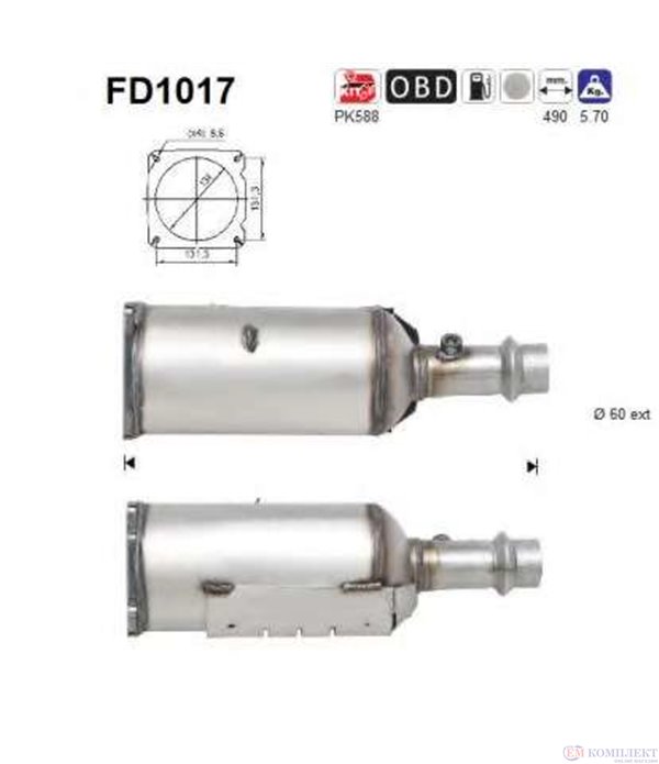 ФИЛТЪР DPF PEUGEOT 307 (2000-) 2.0TD HDI - AS