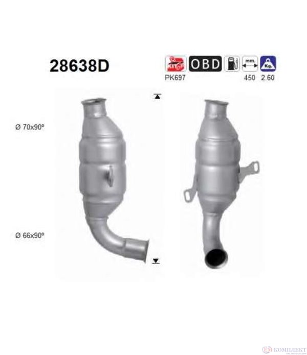 КАТАЛИЗАТОР PEUGEOT 206 (1998-) 1.4TD HDI - AS