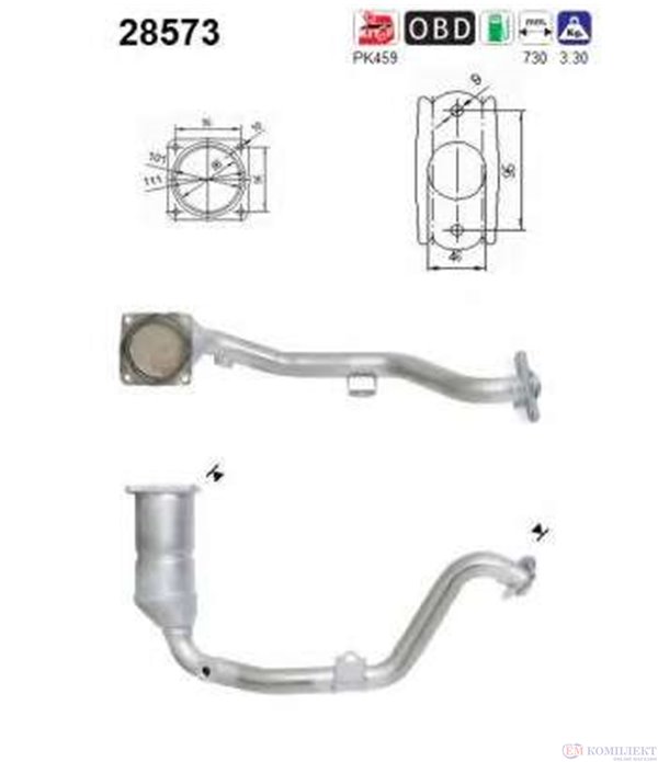 КАТАЛИЗАТОР PEUGEOT 307 (2000-) 1.6i 16V - AS