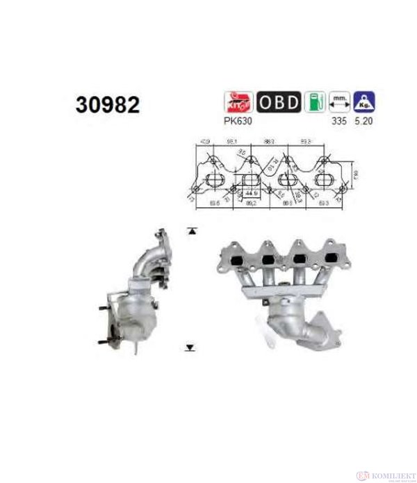 КАТАЛИЗАТОР ПРЕДЕН RENAULT LAGUNA (2001-) 2.0i 16V - AS