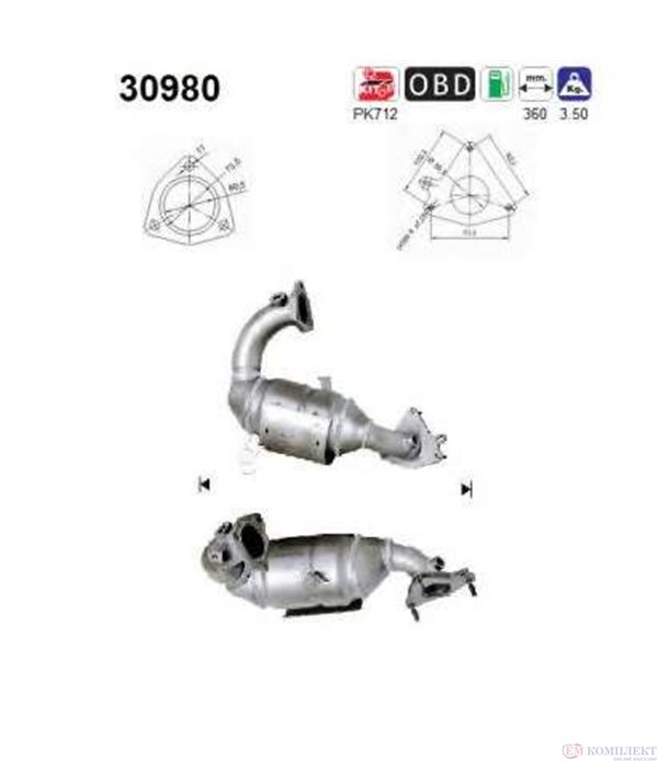КАТАЛИЗАТОР RENAULT MEGANE (2002-) 2.0i Turbo - AS