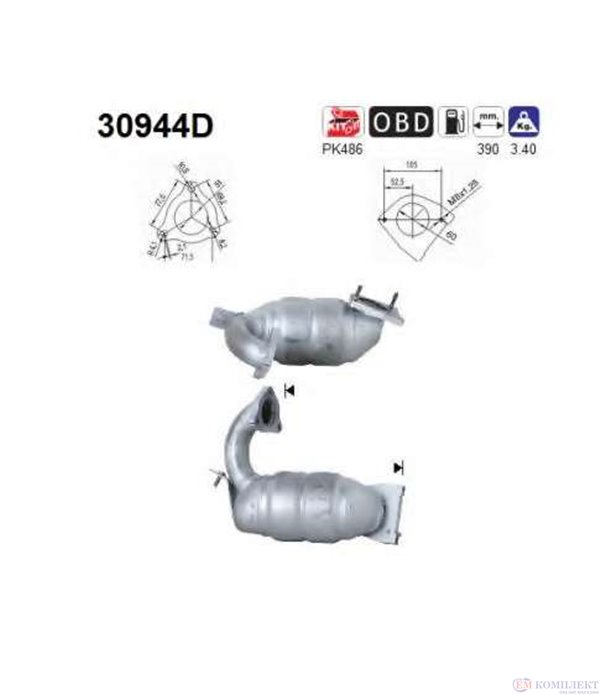 КАТАЛИЗАТОР RENAULT MEGANE (2002-) 1.9TD DCI - AS
