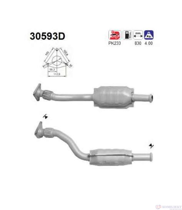 КАТАЛИЗАТОР RENAULT MEGANE SCENIC (1999-) 1.9TD DCI - AS