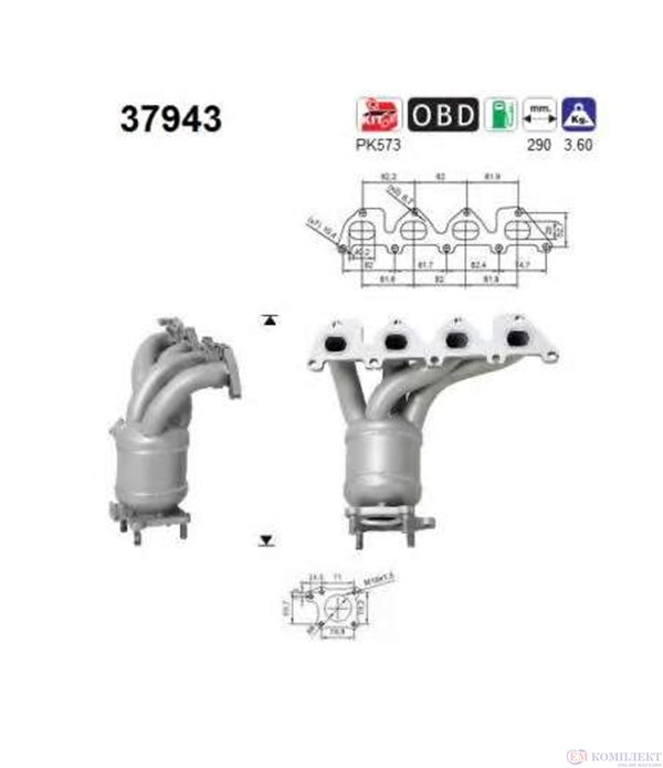 КАТАЛИЗАТОР ПРЕДЕН VOLKSWAGEN BORA (1999-) 1.4i 16V - AS