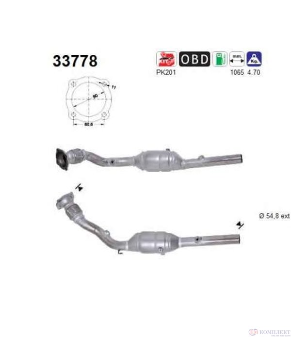 КАТАЛИЗАТОР SKODA OCTAVIA (1996-) 1.8i 20V - AS