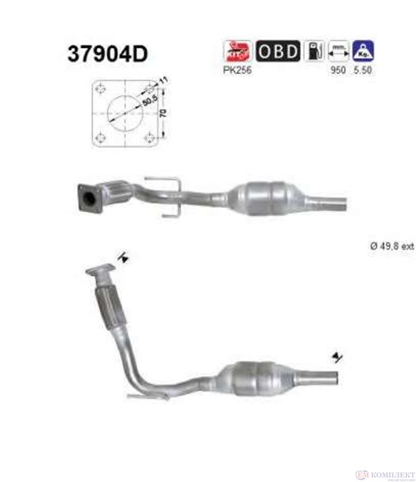 КАТАЛИЗАТОР VOLKSWAGEN LUPO (1998-) 1.7D SDi - AS