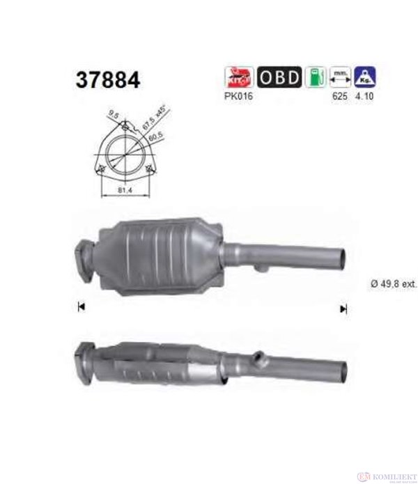 КАТАЛИЗАТОР SEAT TOLEDO (1998-) 1.4i 16V - AS КАТАЛИЗАТОР SEAT TOLEDO (1998-) 1.4i 16V - AS