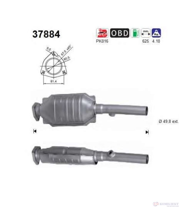 КАТАЛИЗАТОР SKODA OCTAVIA (1996-) 1.4i 16V - AS