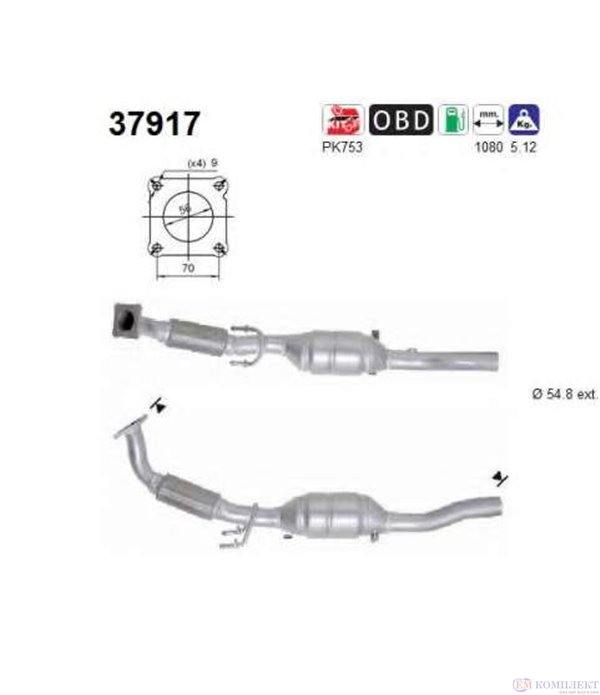 КАТАЛИЗАТОР VOLKSWAGEN GOLF IV (1997-) 2.0i - AS