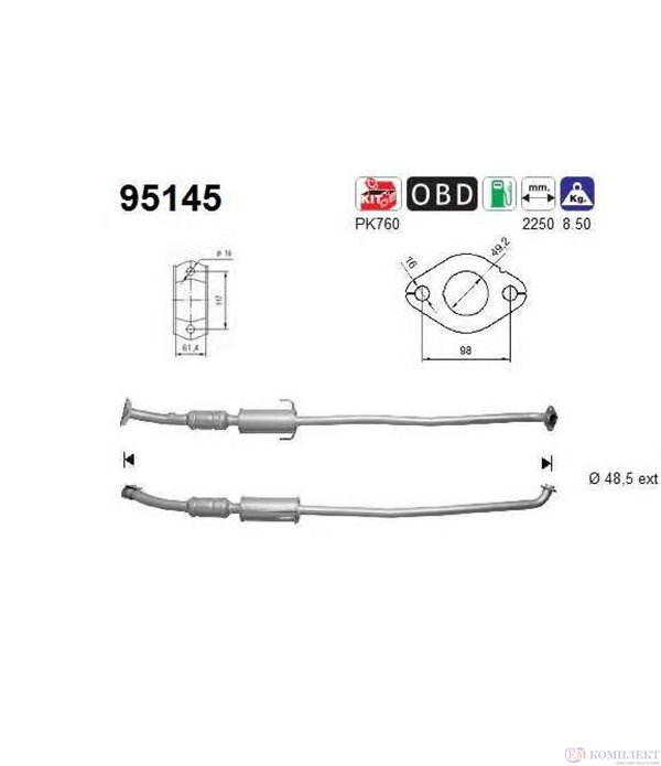 КАТАЛИЗАТОР TOYOTA COROLLA VERSO (2004-) 1.8i 16V - AS