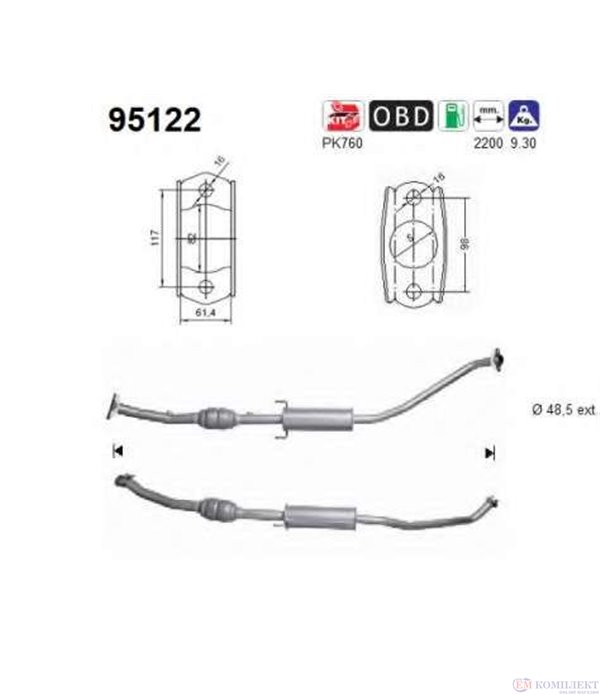 КАТАЛИЗАТОР TOYOTA COROLLA VERSO (2001-) 1.8i 16V - AS