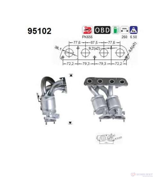 КАТАЛИЗАТОР ПРЕДЕН TOYOTA MR2 (2000-) 1.8i 16V - AS