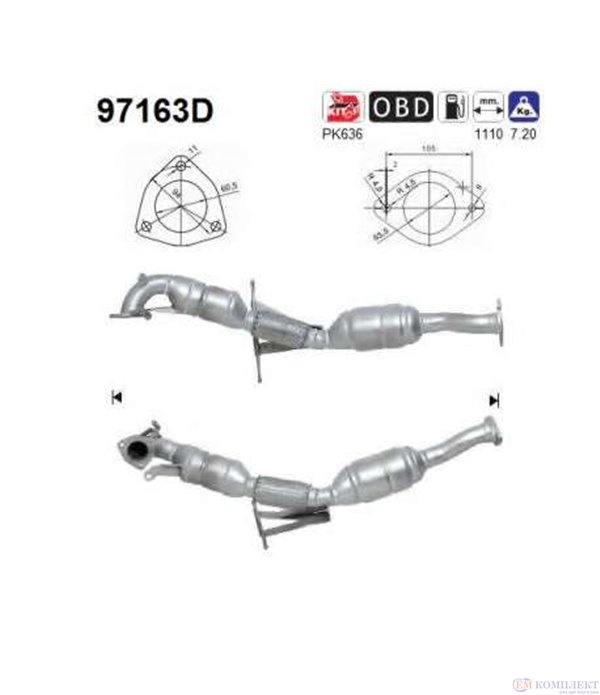КАТАЛИЗАТОР VOLVO V70 (2000-) 2.4TD - AS
