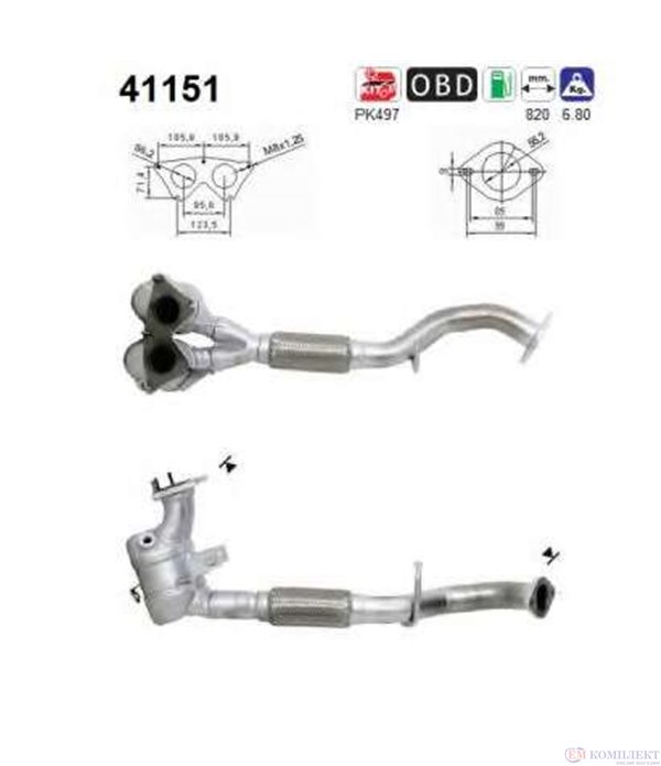 КАТАЛИЗАТОР ПРЕДЕН ALFA ROMEO 147 (2000-) 1.6i 16V - AS