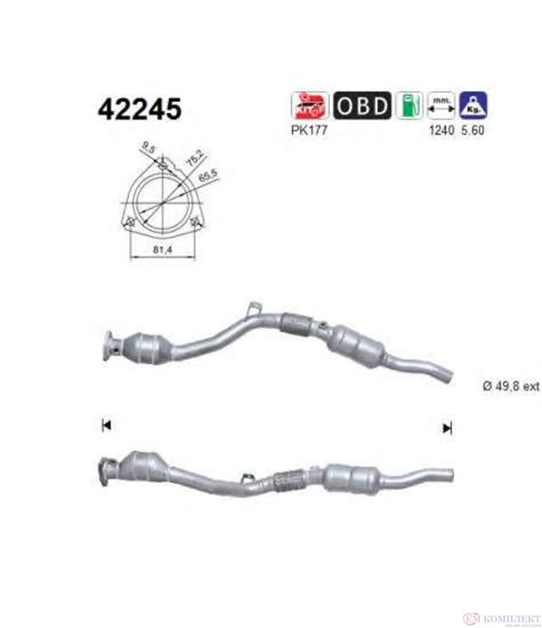 КАТАЛИЗАТОР ЛЯВ VOLKSWAGEN PASSAT (2000-) 2.8i V6 - AS