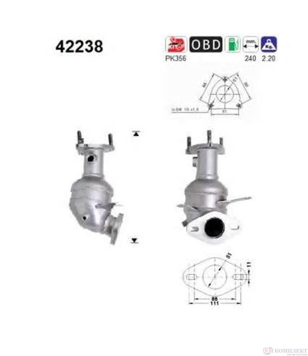 КАТАЛИЗАТОР ПРЕДЕН VOLKSWAGEN BORA (1999-) 1.6i 16V - AS