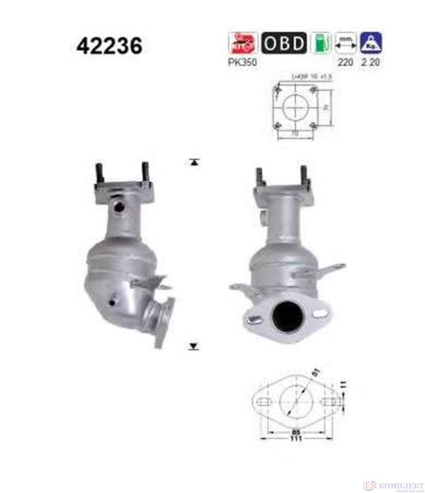 КАТАЛИЗАТОР ПРЕДЕН AUDI A2 (2000-) 1.6i 16V - AS