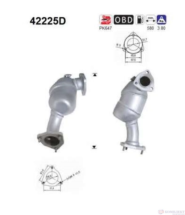 КАТАЛИЗАТОР ПРЕДЕН AUDI A4 (2000-) 2.5TD - AS