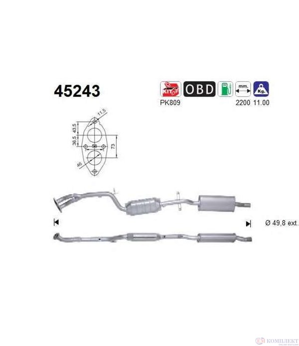 КАТАЛИЗАТОР BMW 3 SERIES E46 (1998-) 2.0i 16V - AS