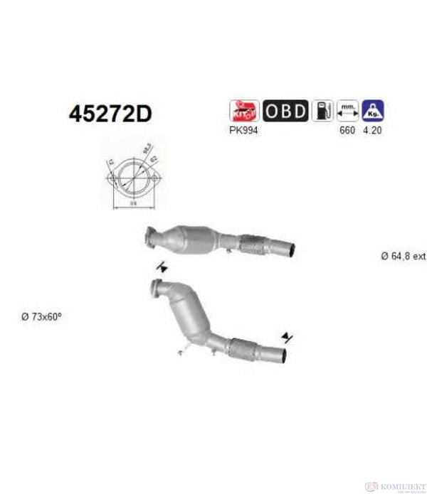 КАТАЛИЗАТОР BMW 5 SERIES E60 (2002-) 3.0i V6 24V - AS