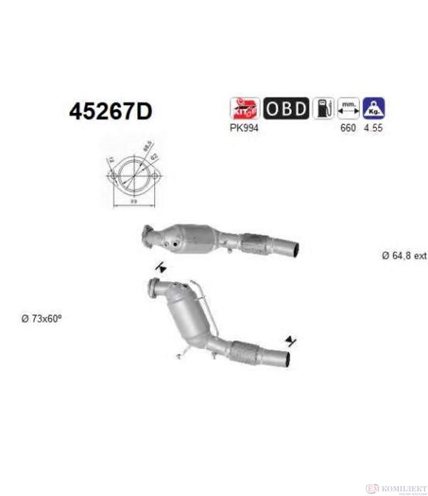 КАТАЛИЗАТОР BMW 5 SERIES E60 (2002-) 2.5TD V6 24V - AS