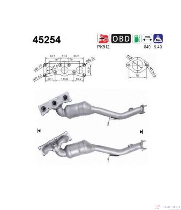 КАТАЛИЗАТОР ПРЕДЕН BMW 3 SERIES E90 (2005-) 2.5i V6 24V - AS