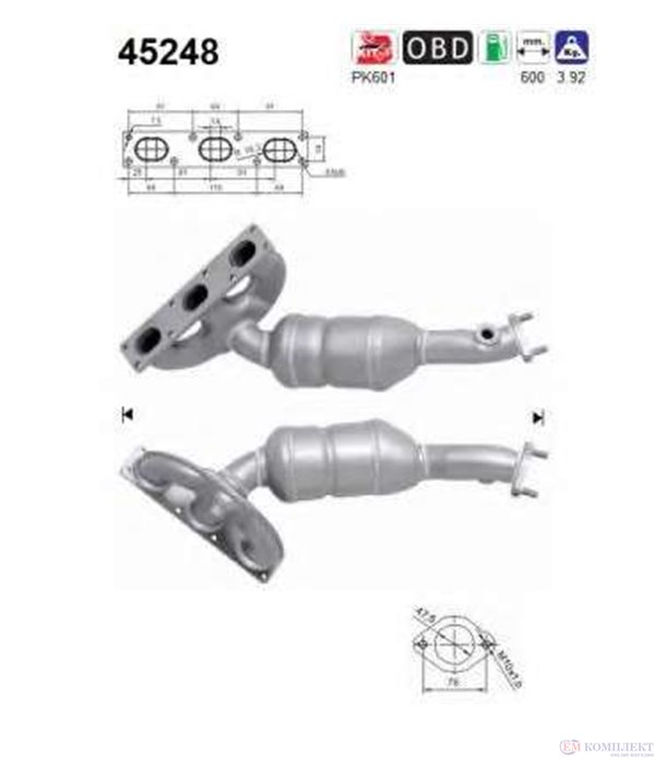 КАТАЛИЗАТОР BMW 3 SERIES E46 (1998-) 2.5i 24V - AS КАТАЛИЗАТОР BMW 3 SERIES E46 (1998-) 2.5i 24V - AS