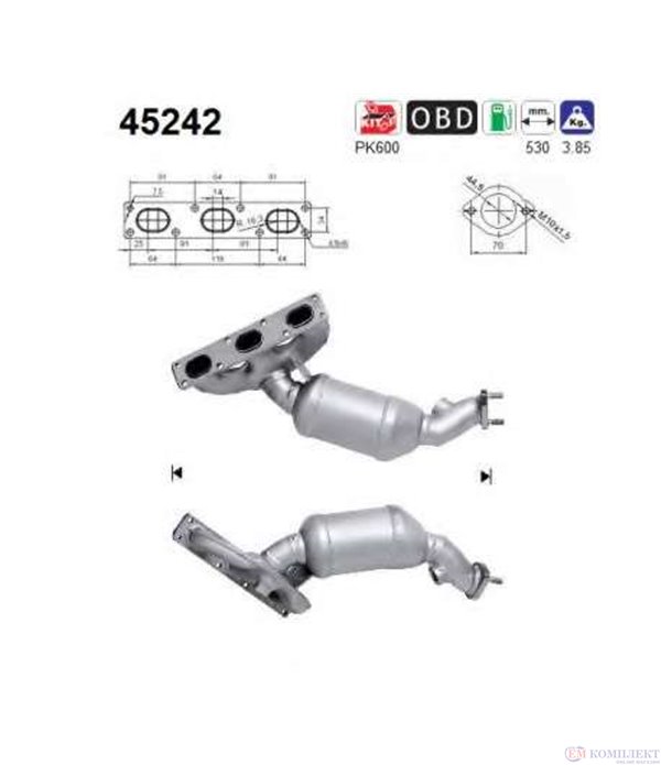 КАТАЛИЗАТОР BMW 5 SERIES E39 (1995-) 3.0D - AS