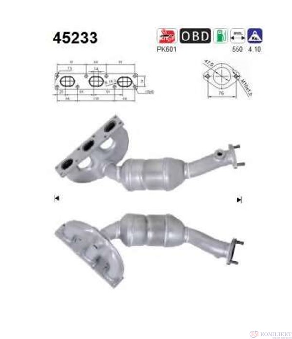 КАТАЛИЗАТОР BMW 5 SERIES E39 (1995-) 2.5i 24V - AS