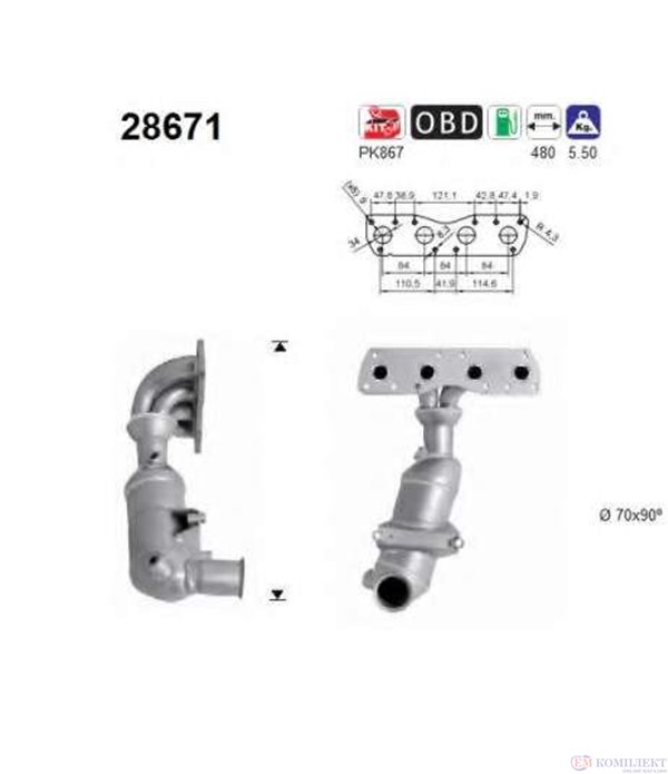 КАТАЛИЗАТОР CITROEN C3 PICASSO (2009-) 1.4i 16V - AS