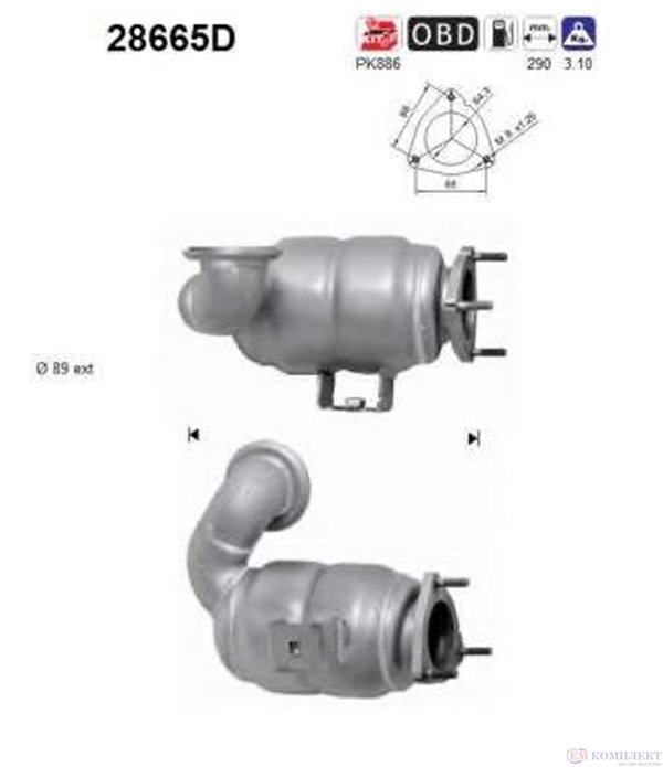 КАТАЛИЗАТОР ПРЕДЕН CITROEN JUMPER (2006-) 2.2TD HDI - AS