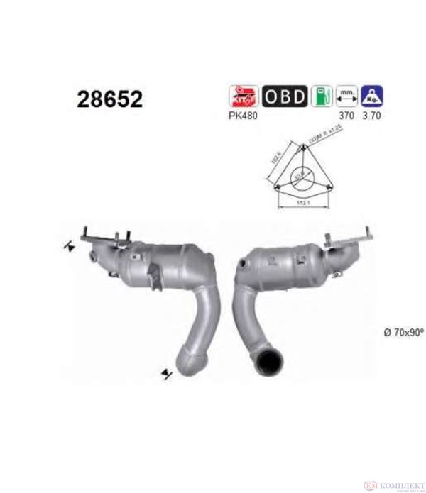 КАТАЛИЗАТОР ДЕСЕН PEUGEOT 407 (2004-) 3.0i V6 - AS