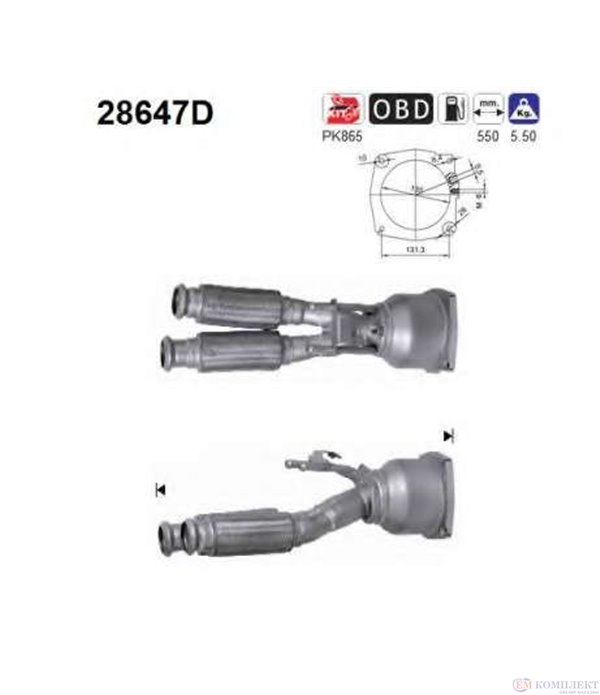 КАТАЛИЗАТОР CITROEN C6 (2005-) 2.7TD HDI - AS