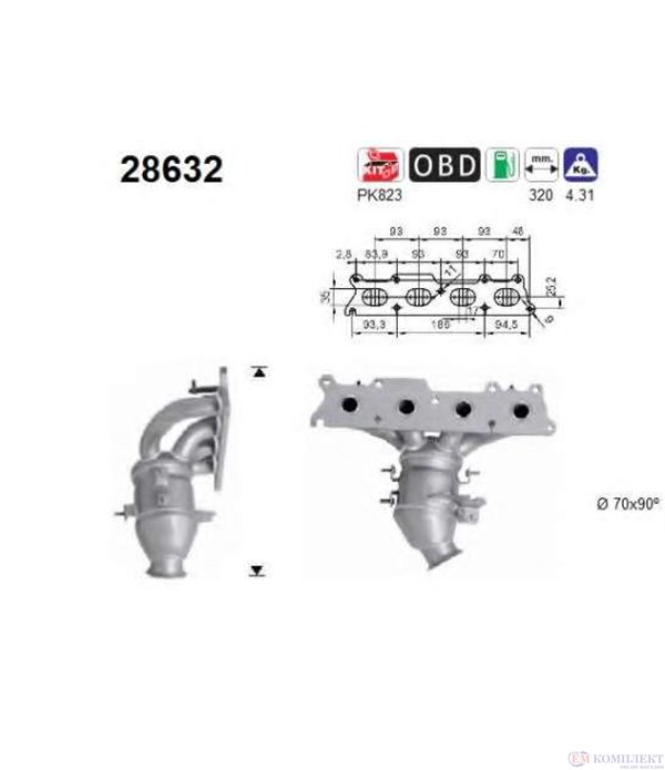 КАТАЛИЗАТОР ПРЕДЕН CITROEN C4 PICASSO (2006-) 2.0i 16V - AS