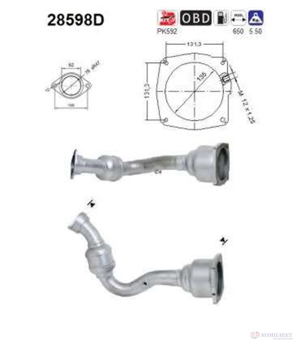 КАТАЛИЗАТОР PEUGEOT 807 (2002-) 2.0TD HDI - AS
