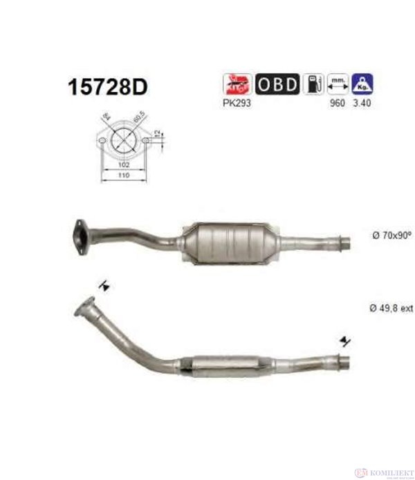 КАТАЛИЗАТОР PEUGEOT 306 (1997-) 2.0TD HDI - AS