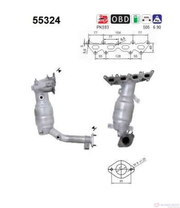 КАТАЛИЗАТОР FIAT 500 (2007-) 1.4i MPI - AS