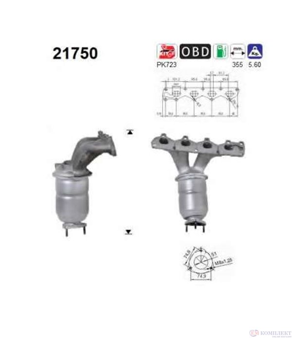КАТАЛИЗАТОР OPEL VECTRA C (2002-) 2.2i 16V - AS