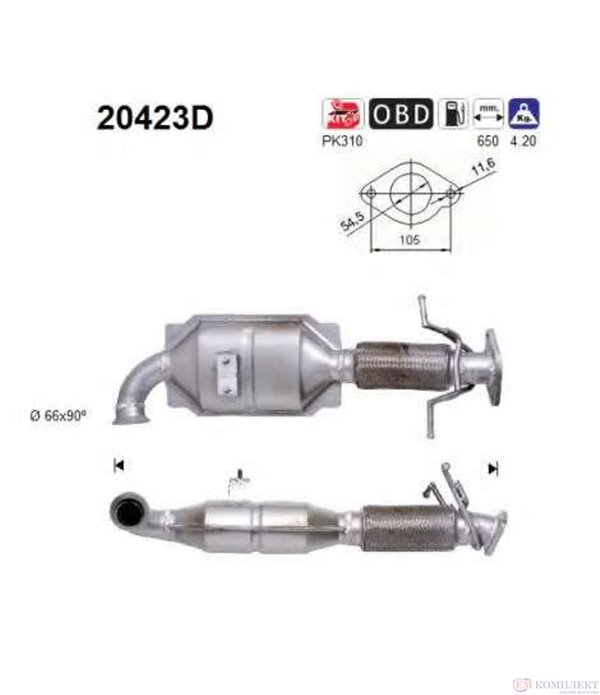 КАТАЛИЗАТОР FORD FOCUS (2004-) 2.0TD TDCI - AS